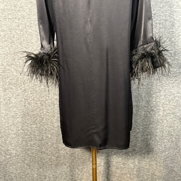 Sleeper Black Party Shirt Dress Long Sleeve Detachable Cuffs Small - Picture 9 of 14